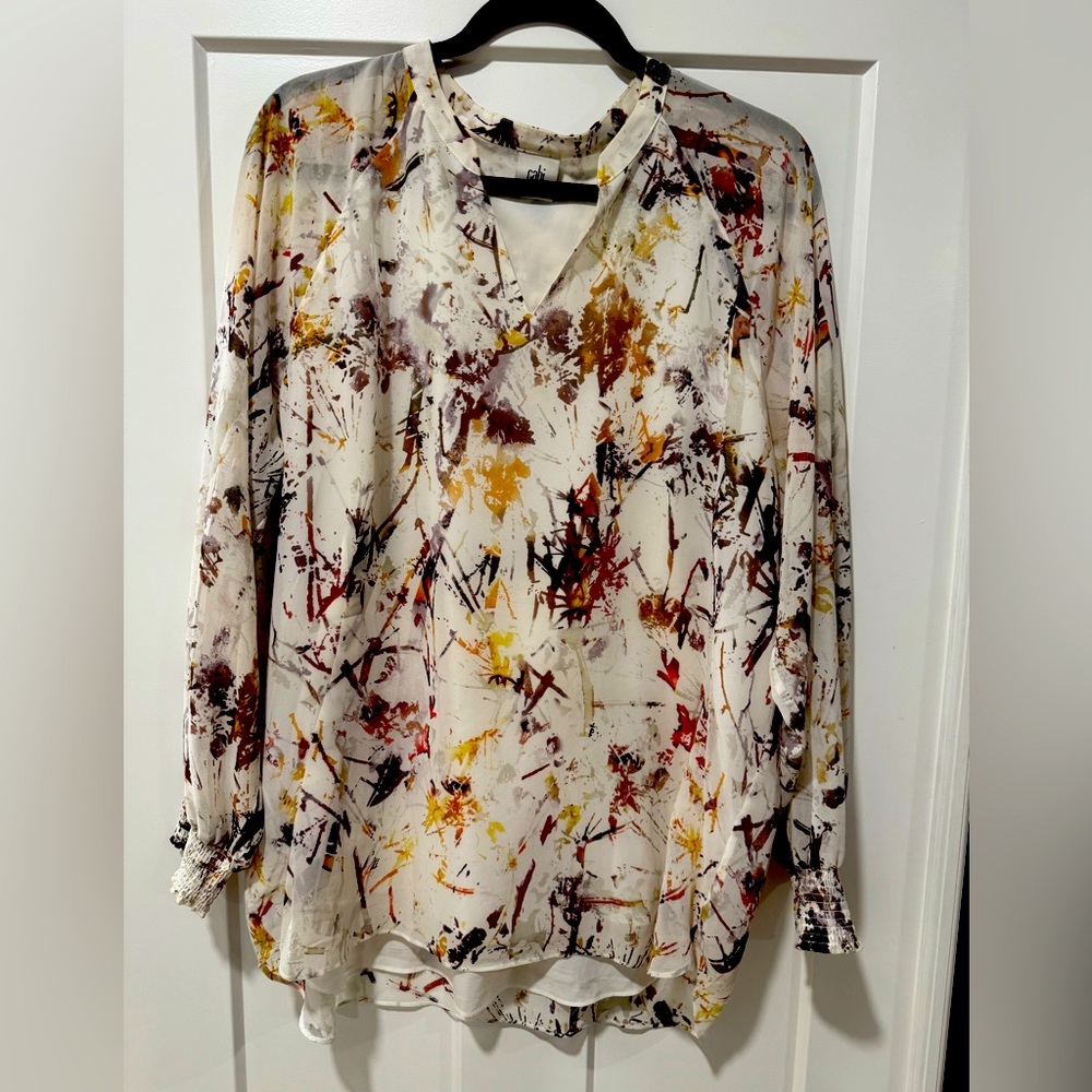 CAbi Abstract Print Women's Top